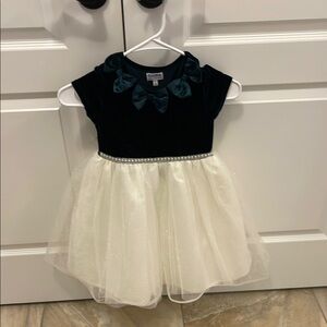 Blueberi Boulevard Velvet and Tulle Dress - Black and White